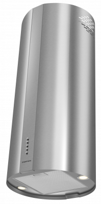 Вытяжка кухонная цилиндрическая островная MEFERI TUBE40IX ISLA POWER, 40 см, серая, производительность 850 м3/ч, 3 скорости, низкий уровень шума, режимы отвод и рециркуляция, гарантия 3 года