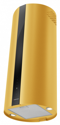 Вытяжка кухонная цилиндрическая островная MEFERI TUBE40GOLD ISLA COMFORT PLUS, 40 см, золотая, производительность 1200 м3/ч, 5 скоростей, режимы отвод и рециркуляция, сенсорное управление, гарантия 3 года