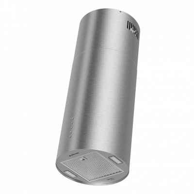 Вытяжка кухонная цилиндрическая островная MEFERI TUBE35IX ISLA ULTRA, 35 см, серая, производительность 1200 м3/ч, 3 скорости, низкий уровень шума, режимы отвод и рециркуляция, гарантия 3 года