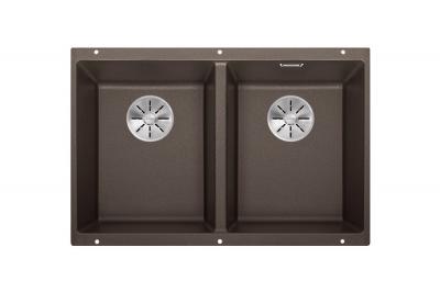 Гранитная мойка Blanсo SUBLINE 350/350-U SILGRANIT PuraDur кофе с отв.арм. InFino