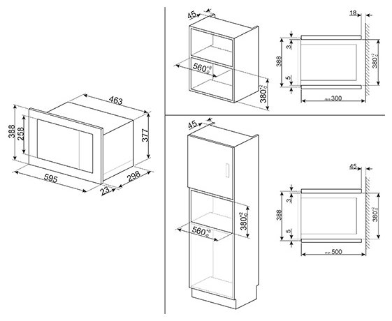 Печь микроволновая встраиваемая Smeg FMI017X