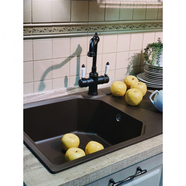 Гранитная мойка Omoikiri Yonaka 78-LB-DC Artgranit/темный шоколад