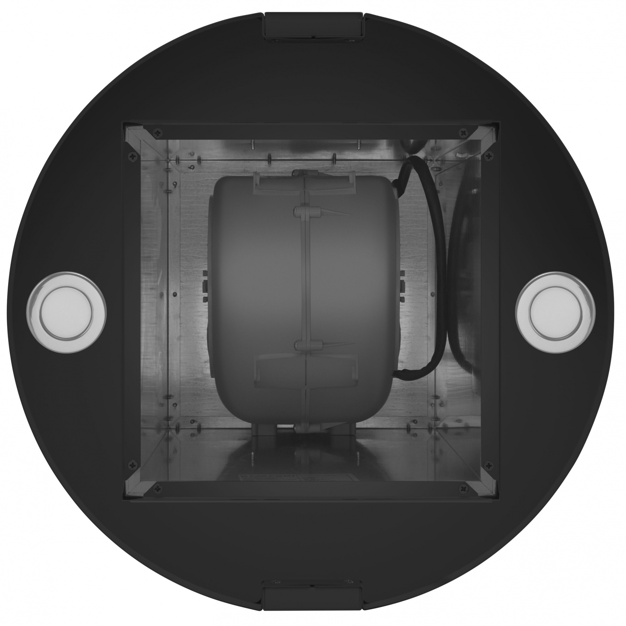 Вытяжка кухонная цилиндрическая островная MEFERI TUBE40BK ISLA POWER, 40 см, черная, производительность 850 м3/ч, 3 скорости, низкий уровень шума, режимы отвод и рециркуляция, гарантия 3 года