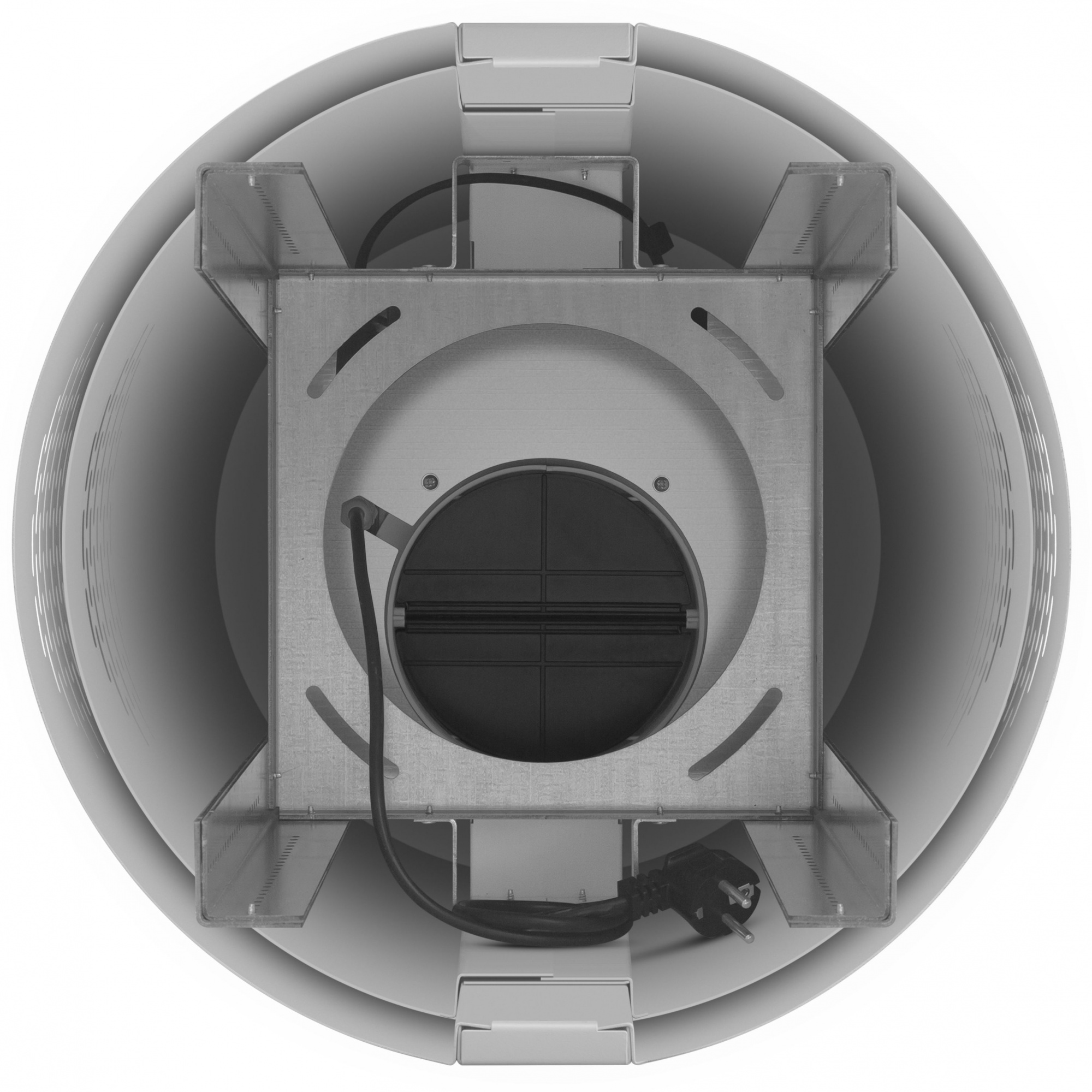 Вытяжка кухонная цилиндрическая островная MEFERI TUBE40WH ISLA POWER, 40 см, белая, производительность 850 м3/ч, 3 скорости, низкий уровень шума, режимы отвод и рециркуляция, гарантия 3 года
