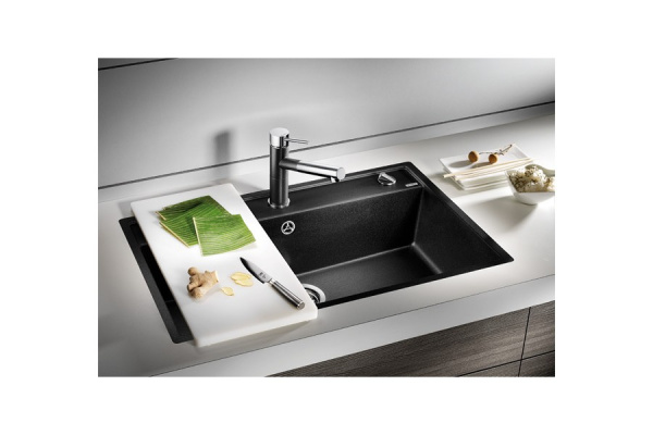 Гранитная мойка Blanсo DALAGO 8 SILGRANIT PuraDur кофе с клапаном-автоматом