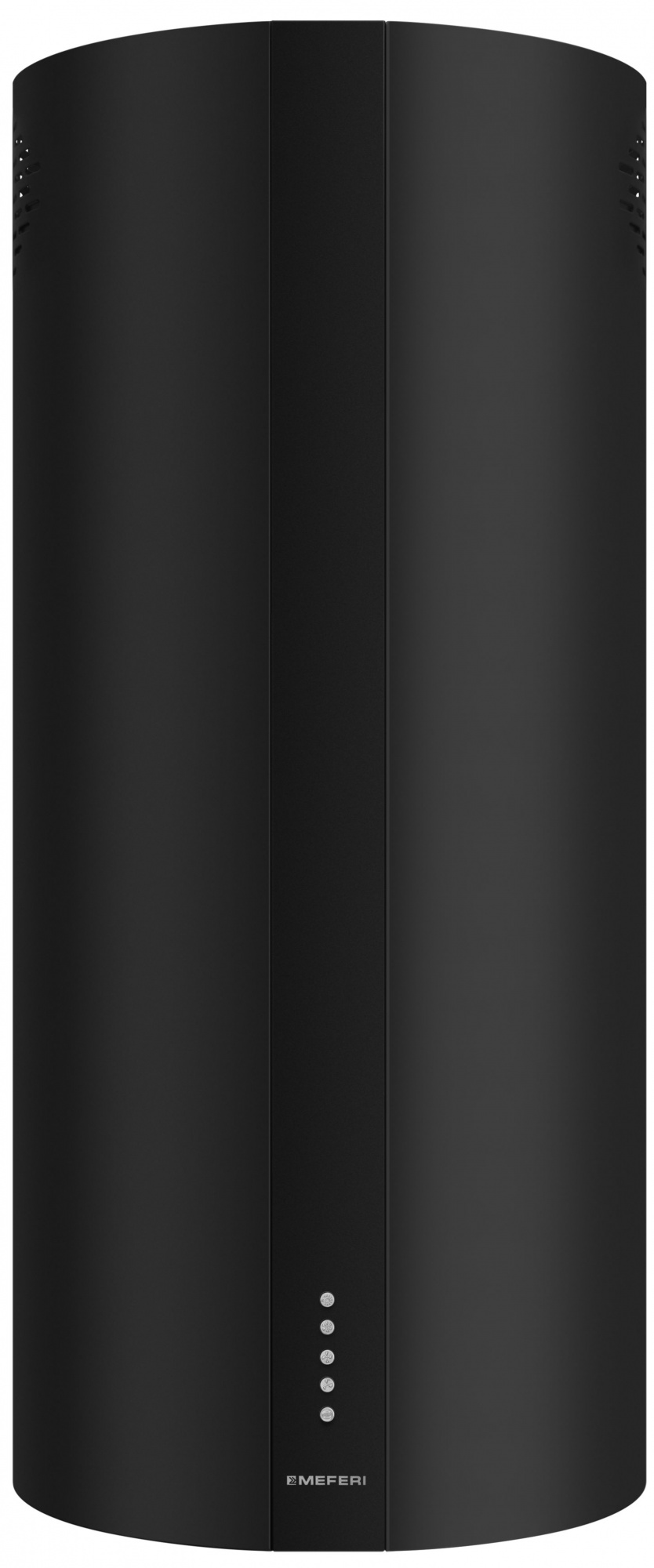 Вытяжка кухонная цилиндрическая островная MEFERI TUBE40BK ISLA POWER, 40 см, черная, производительность 850 м3/ч, 3 скорости, низкий уровень шума, режимы отвод и рециркуляция, гарантия 3 года