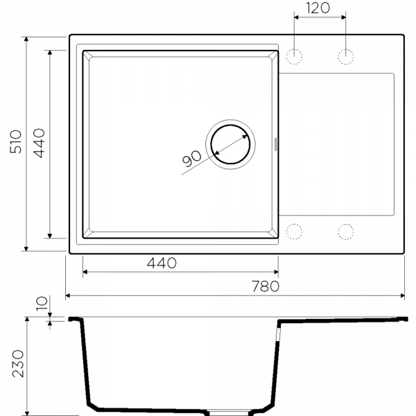 Гранитная мойка Omoikiri Daisen 78-LB-GR Artgranit/leningrad grey