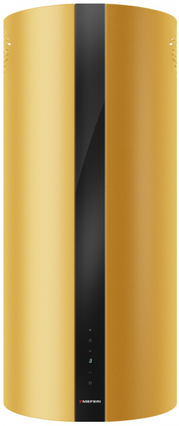 Вытяжка кухонная цилиндрическая островная MEFERI TUBE40GOLD ISLA COMFORT PLUS, 40 см, золотая, производительность 1200 м3/ч, 5 скоростей, режимы отвод и рециркуляция, сенсорное управление, гарантия 3 года