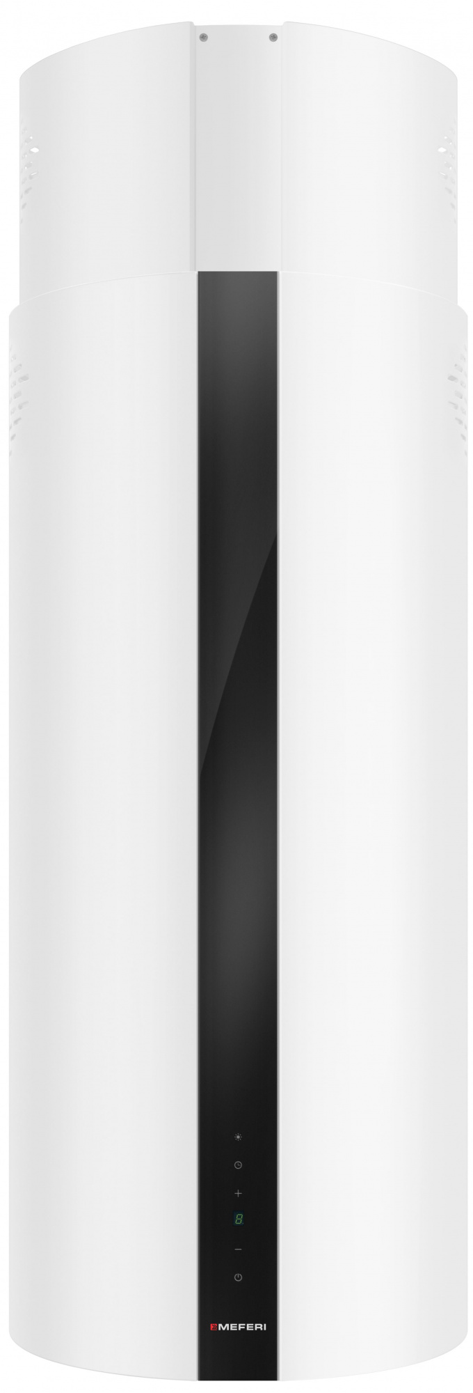 Вытяжка кухонная цилиндрическая островная MEFERI TUBE40WH ISLA COMFORT PLUS, 40 см, белая, производительность 1200 м3/ч, 5 скоростей, режимы отвод и рециркуляция, сенсорное управление, гарантия 3 года