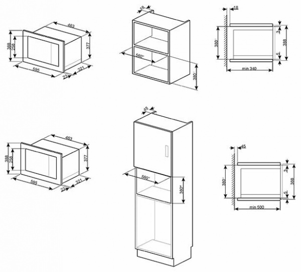 Печь микроволновая встраиваемая Smeg FMI020X