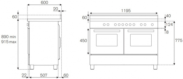 Центр варочный Bertazzoni HER125I2EXT