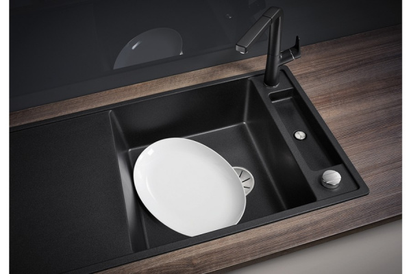Гранитная мойка Blanсo AXIA III XL 6 S SILGRANIT PuraDur темная скала, доска стекло c кл.-авт. InFino